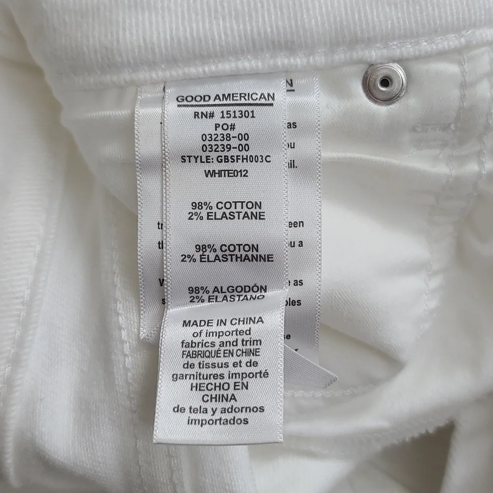 Good American White Distressed High-Rise Jean Shorts - Picture 8 of 8